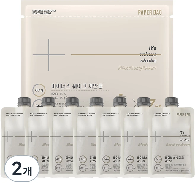 페이퍼백 까만콩 마이너스 쉐이크 7p, 2개, 420g - 쿠팡