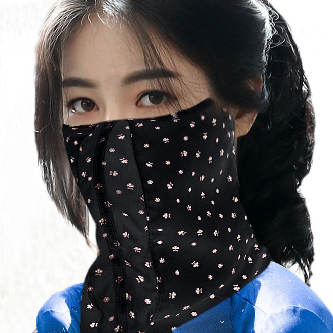 스킨쿨러 여성용 호흡이 편안한 벨크로 페이스가드, 블랙