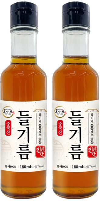 복이네먹거리 통들깨로 만든 진한맛 들기름, 180ml, 2개