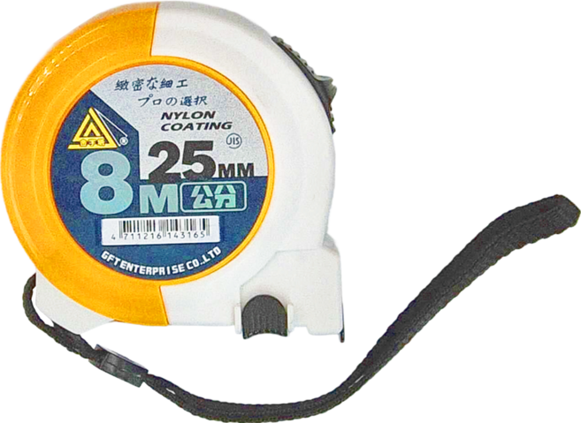 金字塔 捲尺 8M 25MM, 1個