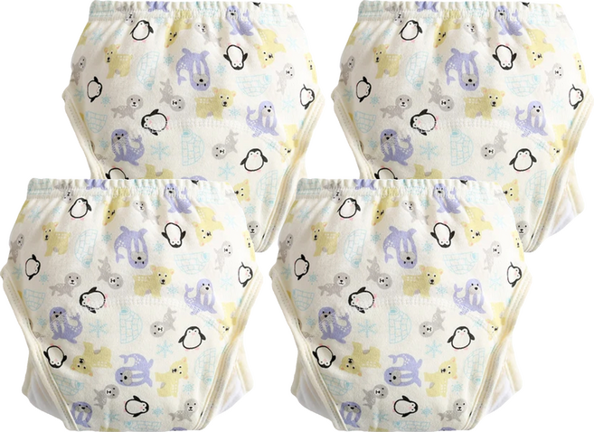 愛北鼻 加厚6層學習褲 尿布褲 建議8-12kg, 企鵝海豹, 2件