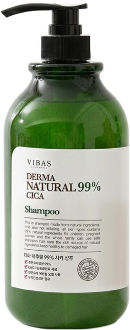 비바스 더마 내추럴 99% 시카 샴푸, 1kg, 1개 - 쿠팡