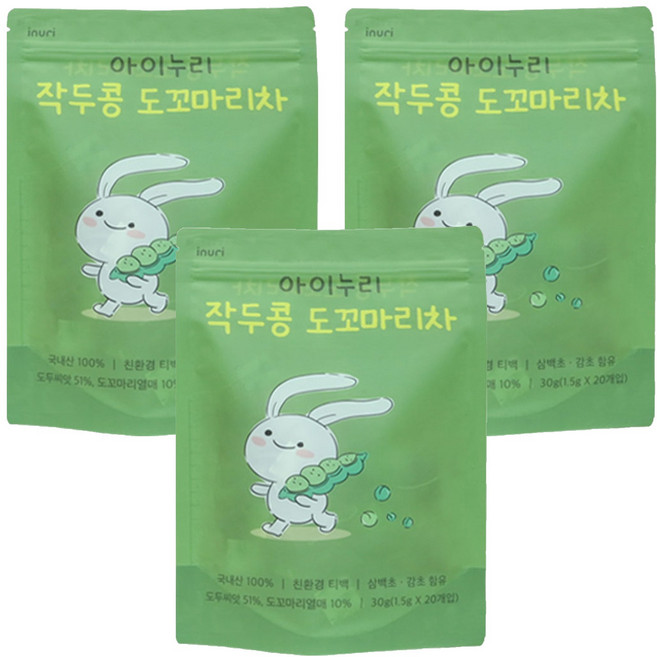 inuri 작두콩 도꼬마리차 티백, 20개입, 3개, 1.5g