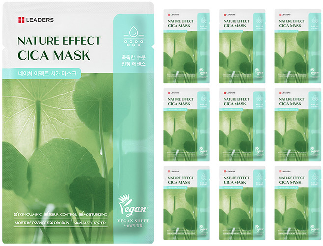 리더스 네이처 이펙트 시카 마스크팩 21ml, 10개입, 1개