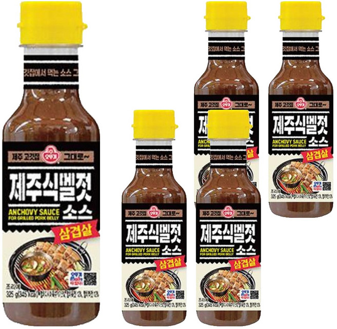 오뚜기 삼겹살 제주식 멜젓소스, 325g, 5개