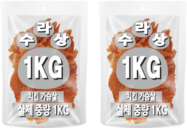 아이핏코리아 강아지 수라상 건조간식, 닭가슴살, 1kg, 2개
