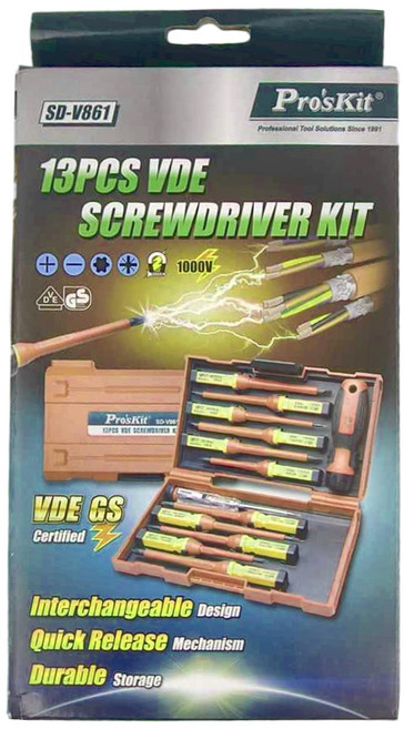 Pro'sKit 寶工 VDE換頭起子13件組 SD-V861, 1組