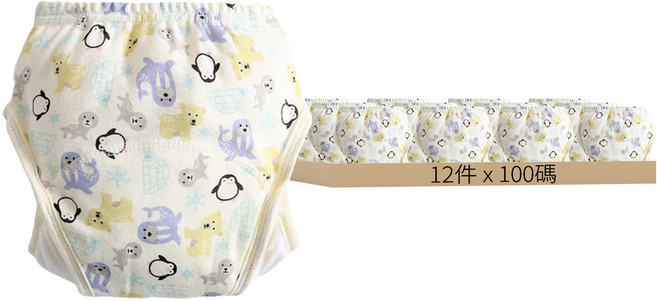 愛北鼻 加厚6層學習褲 尿布褲 建議8-12kg, 企鵝海豹, 6件