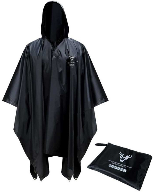 Roope 멀티 아웃도어 판초우의 방수, 블랙, 1개