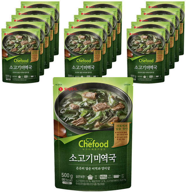 쉐푸드 소고기 미역국, 500g, 16개
