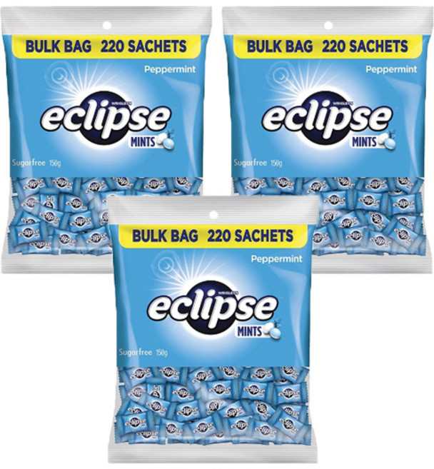 eclipse 易口舒 無糖薄荷錠 220顆, 150g, 3袋