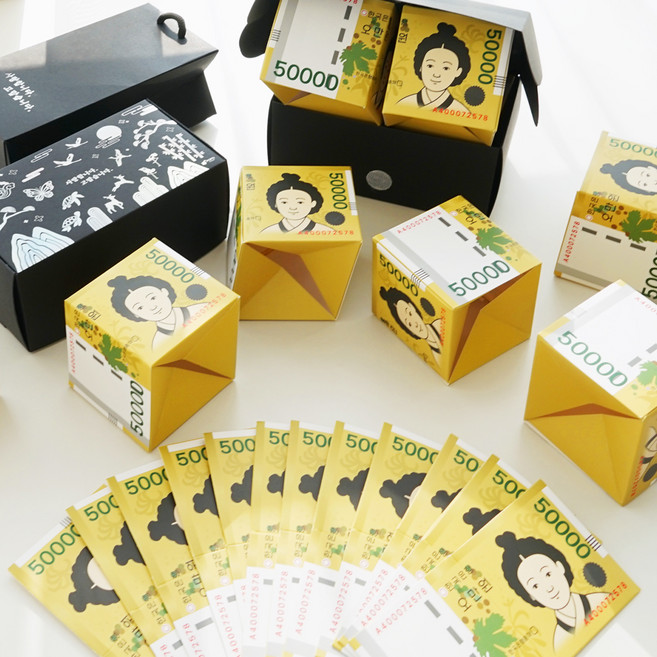 포포팬시 부모님 생신 반전 자개 용돈 박스 세트, 혼합색상, 1세트