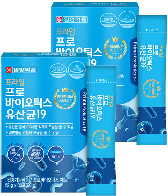 일양약품 프라임 프로바이오틱스 유산균19, 60g, 2개
