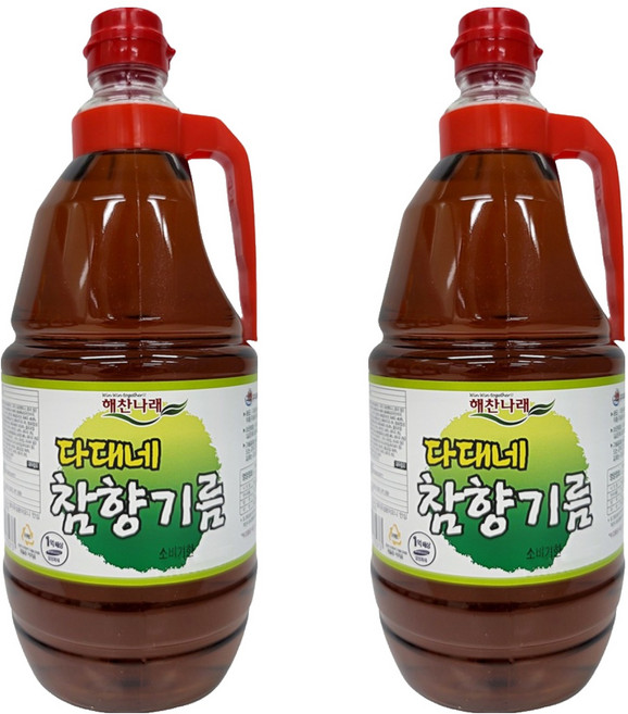 해찬나래 다대네 참향기름, 1.8L, 2개