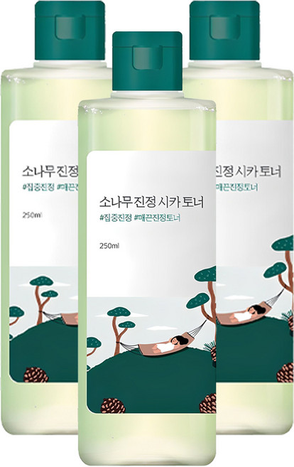 라운드랩 소나무 진정 시카 토너, 250ml, 3개