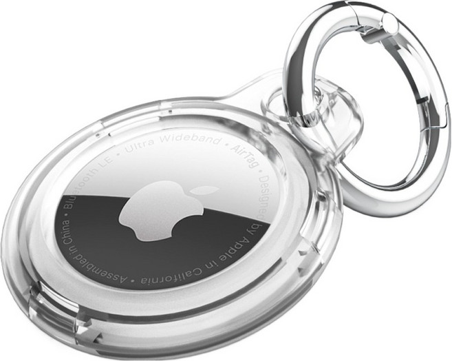 신지모루 에어태그 홀더 360 측면보호 PC 슬림하드 커버 케이스, 크리스탈 클리어, 1개