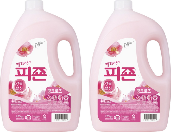 피죤 레귤러 섬유유연제 핑크로즈 본품, 3.1L, 2개
