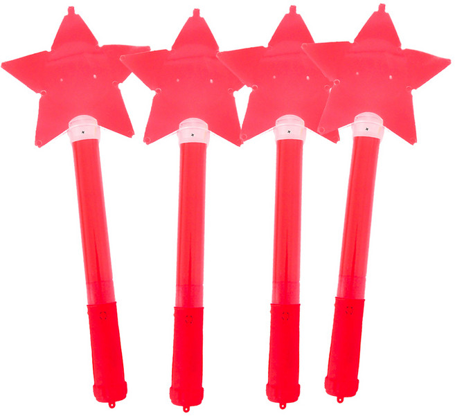 파티쇼 LED스타별봉, 레드, 4개
