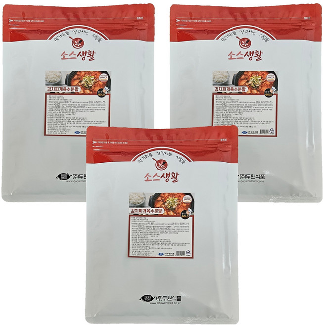 두원식품 김치찌개육수 분말, 1kg, 3개