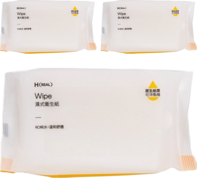 HOLA 和樂家居 real濕式衛生紙, 1入, 3包