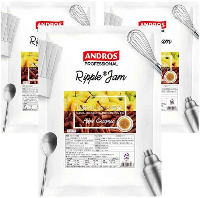 안드로스 애플시나몬 리플잼, 1kg, 3개