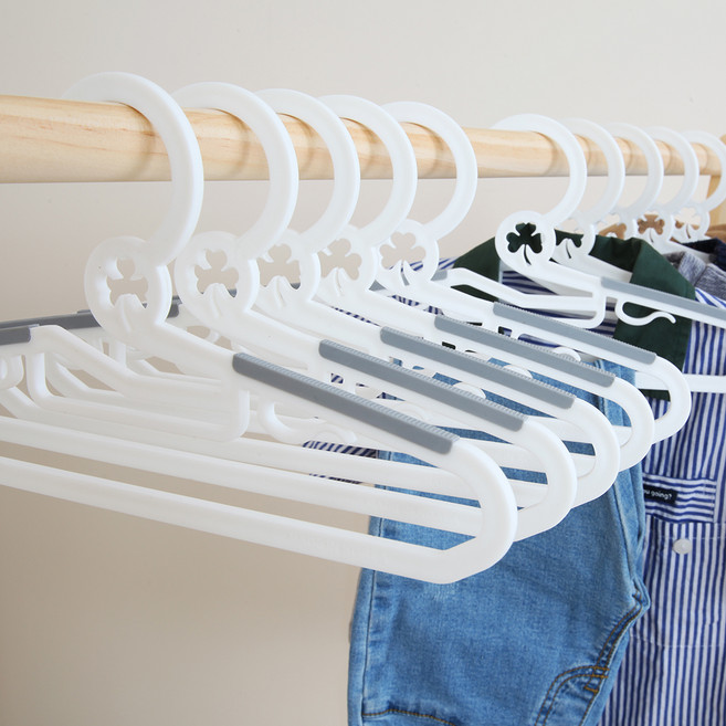 리보보 아동용 논슬립 옷걸이, 화이트, 30개