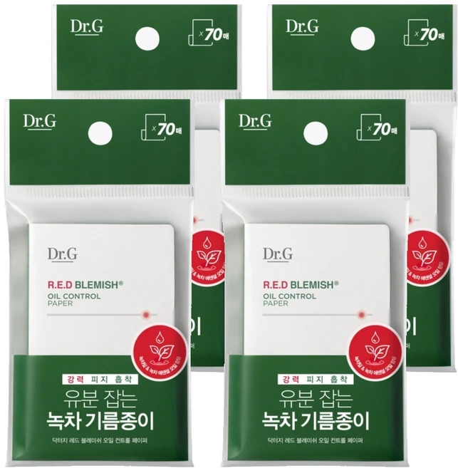 닥터지 레드 블레미쉬 오일 컨트롤 페이퍼, 70개입, 4개 - 쿠팡
