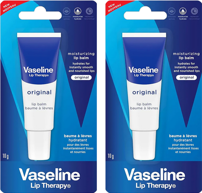 Vaseline 凡士林 護唇膏, 經典無香, 10g, 2條