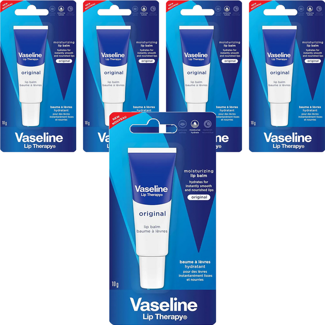 Vaseline 凡士林 護唇膏, 經典無香, 10g, 5條