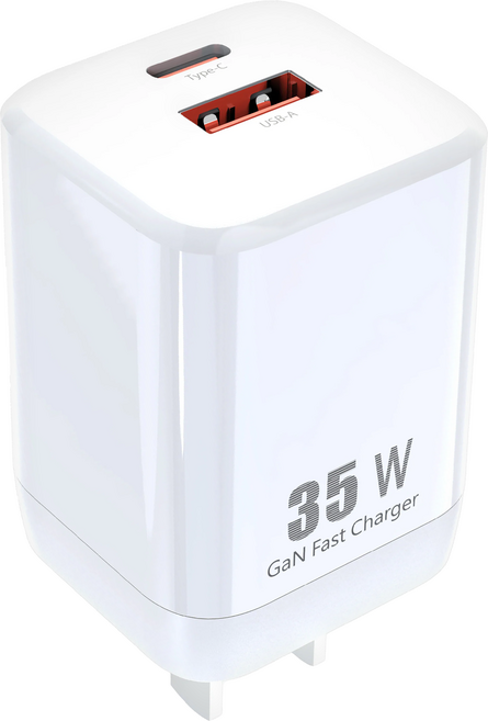 INTOPIC 廣鼎 PD35W電源供應器 GaN氮化鎵快速充電器 USB-C USB-A, 白色, 1個