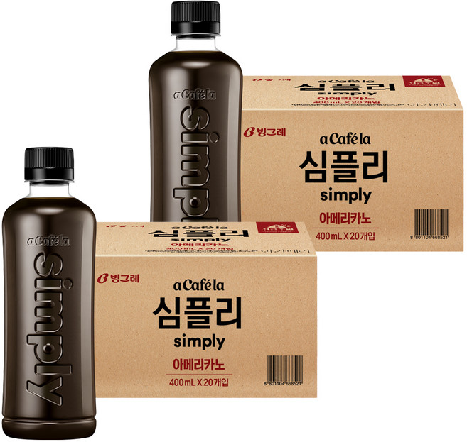 아카페라 심플리 아메리카노 무라벨, 400ml, 40개