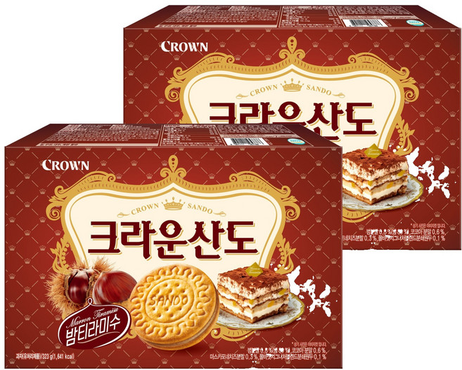 크라운산도 밤 티라미수, 323g, 2개