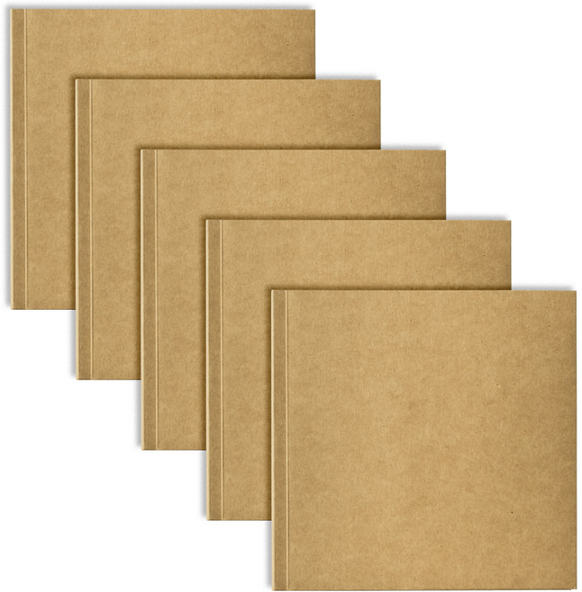 심플 크라프트 무지노트 100매, 혼합색상, 5개