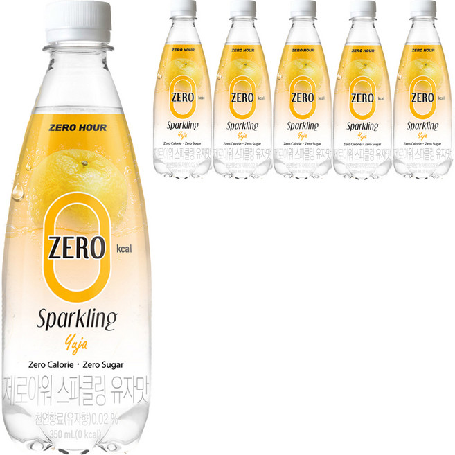 제로아워 0kcal 스파클링 유자맛 탄산음료, 350ml, 6개