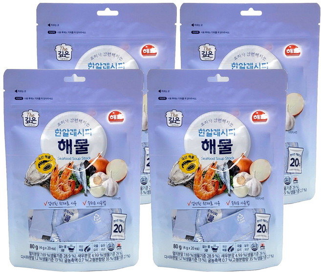 해표 한알레시피 해물, 80g, 4개