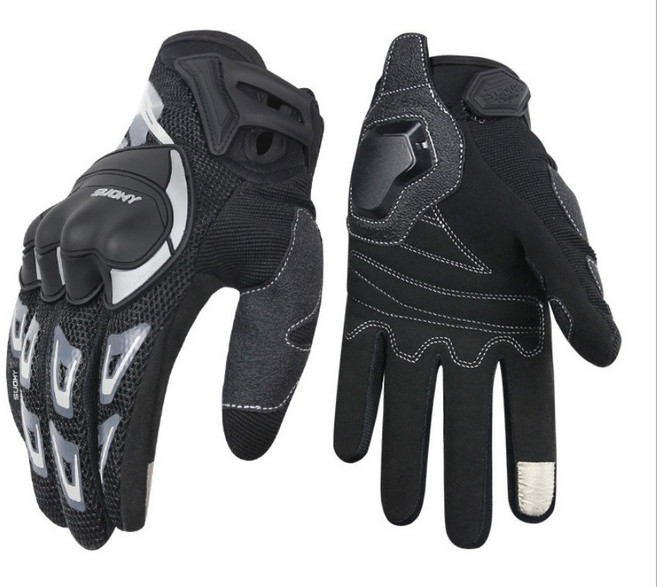 SUOMY 오토바이 쿨메쉬 에어브래스 스마트폰 터치 양손장갑 003, 블랙