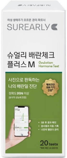 슈얼리 배란 테스트 스트립, 20개입, 1개