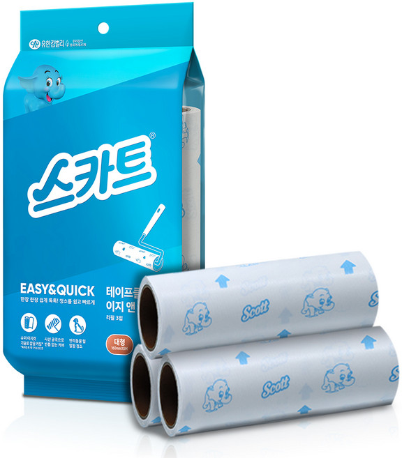 스카트 테이프클리너 이지 앤 퀵 리필, 3개