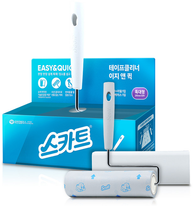 스카트 테이프클리너 이지앤퀵 특대형 핸들+리필, 1세트