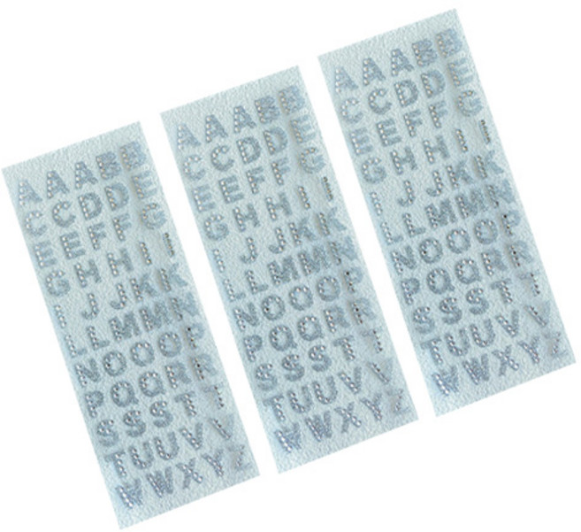 타이탄 쁘띠 팬시 스티커, 영문 실버, 3개