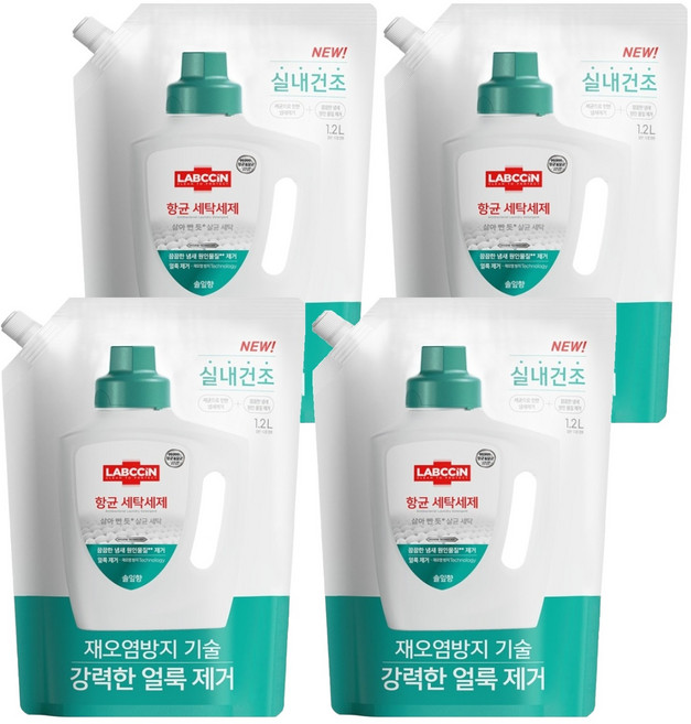 LABCCiN 洗衣精 松葉香 補充包, 1.2L, 4個