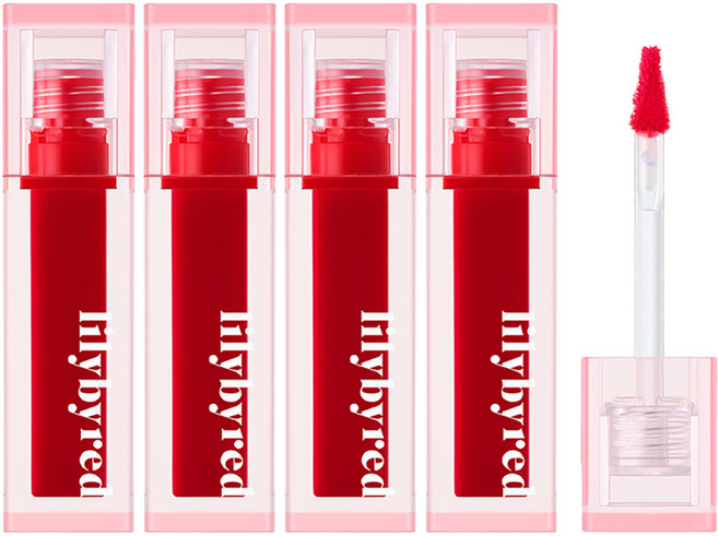 릴리바이레드 쥬시 라이어 워터 틴트, 02체리크러쉬인척, 4개