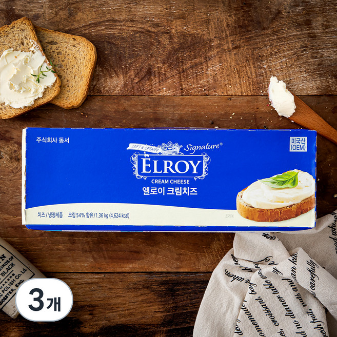 엘로이 크림치즈 시그니쳐, 1.36kg, 1개입, 3개