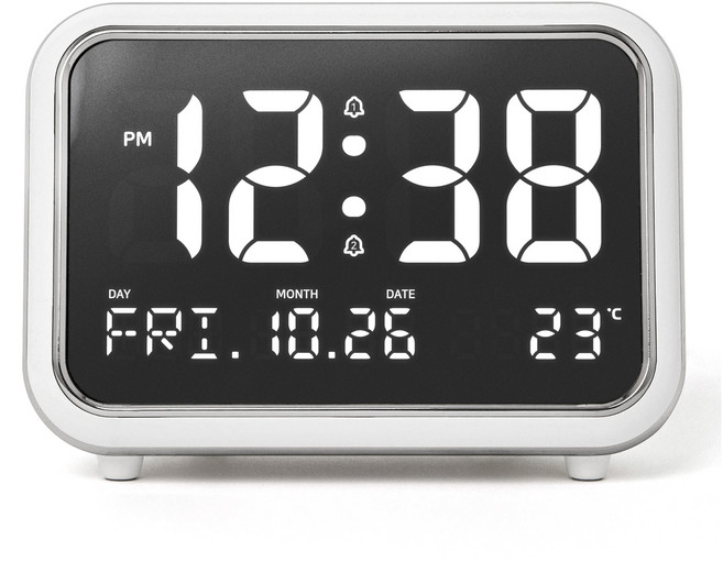 오더블유씨 텔리 LED 탁상시계 OTD-1003SV, 실버