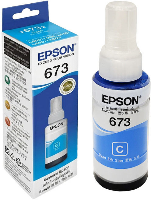 EPSON 正品墨水 T673 70ml, 藍色, 1瓶