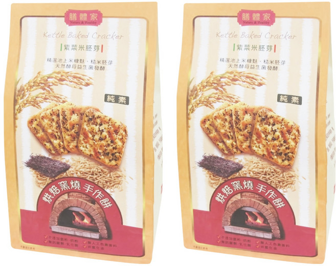 膳體家 烘焙窯燒手作餅 紫菜米胚芽, 270g, 2包