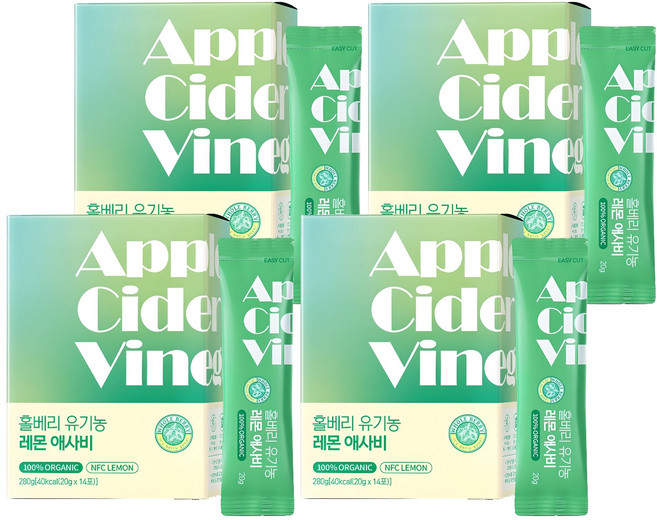 홀베리 유기농 레몬 애사비 14p, 280g, 4개