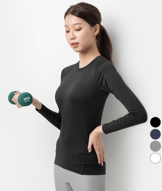 캐럿 여성용 긴팔 기능성 티셔츠