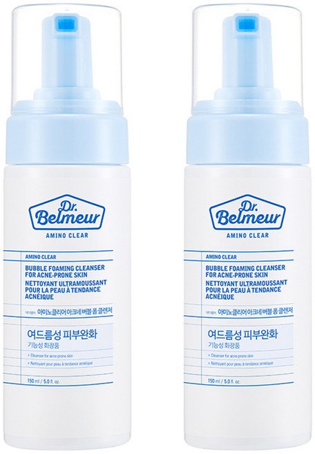 더페이스샵 닥터벨머 아미노클리어 아크네 버블 폼 클렌저, 150ml, 2개