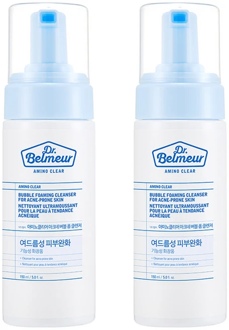 더페이스샵 닥터벨머 아미노클리어 아크네 버블 폼 클렌저, 150ml, 2개 - 쿠팡